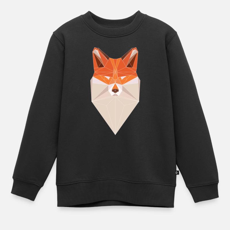 Fuchs Dreiecke - Kinder Premium Organic Sweatshirt - Schwarz