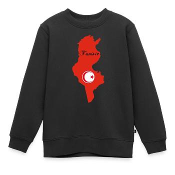 Tunisie - Sweat Premium enfant bio - noir - Devant - AI Model Kid Female (0cm)