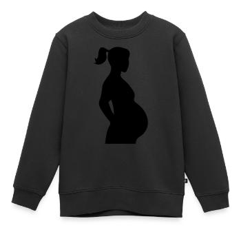 schwanger silhouette - Kinder Premium Organic Sweatshirt - Schwarz - Vorne - AI Model Kid Female (0cm)
