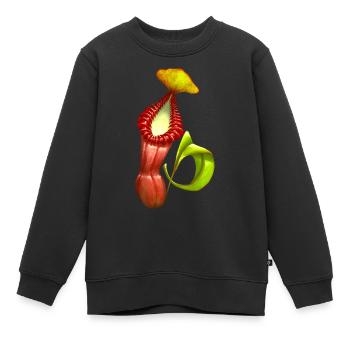 Plantes carnivores Plante de cannelle Nepenthes - Sweat Premium enfant bio - noir - Devant - AI Model Kid Female (0cm)