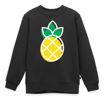 Ananas - Kinder Premium Organic Sweatshirt - Schwarz - Vorne - AI Model Kid Female (0cm)