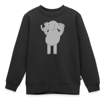 Elefant Elefanten - Kinder Premium Organic Sweatshirt - Schwarz - Vorne - AI Model Kid Female (0cm)