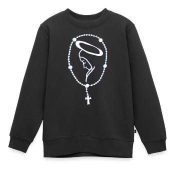 Glaube Rosenkranz Christlicher Gläubiger Religiöse - Kinder Premium Organic Sweatshirt - Schwarz - Vorne - AI Model Kid Female (0cm)