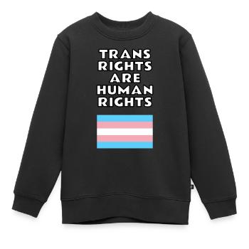 Les droits des personnes trans sont des droits de la personne - Sweat Premium enfant bio - noir - Devant - AI Model Kid Female (0cm)