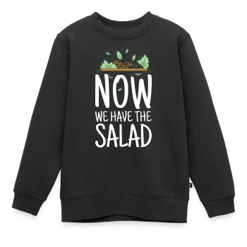 Now we have the salad Denglisch teacher school - Kids Premium Organic Sweatshirt - black - Front - AI Model Kid Female (0cm)