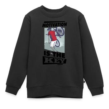 Motivation - Kinder Premium Organic Sweatshirt - Schwarz - Vorne - AI Model Kid Female (0cm)