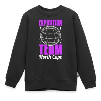 Nordkap/ North Cape team Round trip design - Kids Premium Organic Sweatshirt - black - Front - AI Model Kid Female (0cm)