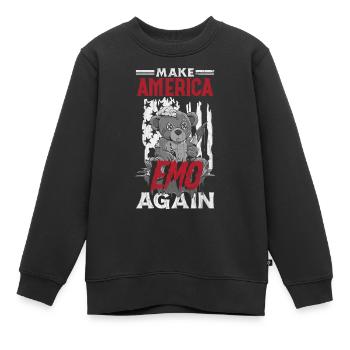 Emoticon Make America Emo Again Emocore Aesthetic - Kinder Premium Organic Sweatshirt - Schwarz - Vorne - AI Model Kid Female (0cm)