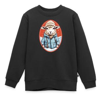 Süßes Schaf - Kinder Premium Organic Sweatshirt - Schwarz - Vorne - AI Model Kid Female (0cm)