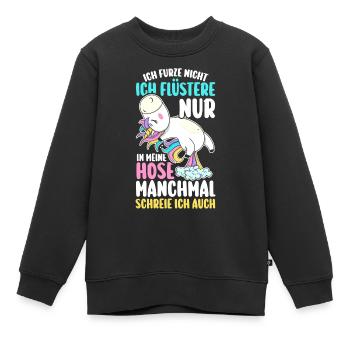 Ich Furze Nicht Einhorn - Kinder Premium Organic Sweatshirt - Schwarz - Vorne - AI Model Kid Female (0cm)