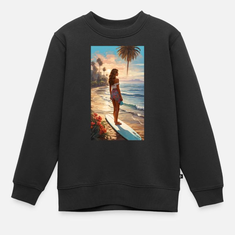 Surf & Beach - Kids Premium Organic Sweatshirt - black