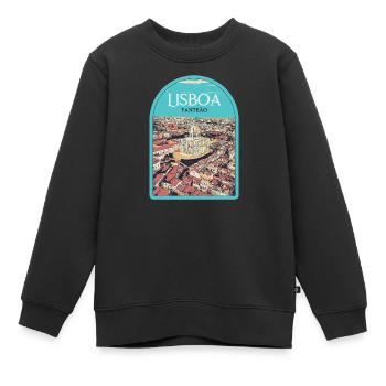 Quartier du Panthéon de Lisbonne, Portugal - Sweat Premium enfant bio - noir - Devant - AI Model Kid Female (0cm)