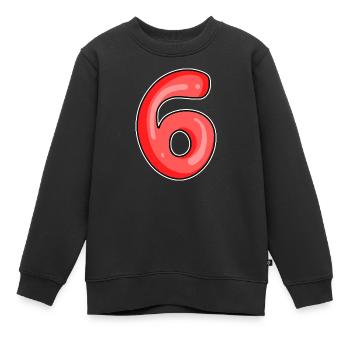 Number 6 Number - Kids Premium Organic Sweatshirt - black - Front - AI Model Kid Female (0cm)