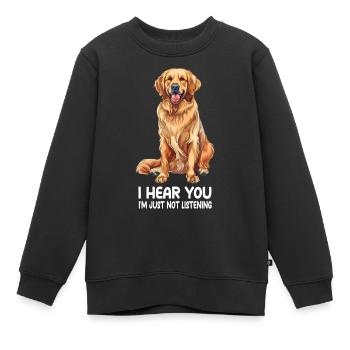 Golden Retriever - Kinder Premium Organic Sweatshirt - Schwarz - Vorne - AI Model Kid Female (0cm)