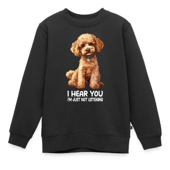Pudel - Kinder Premium Organic Sweatshirt - Schwarz - Vorne - AI Model Kid Female (0cm)