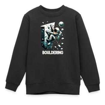 Bouldern Astronaut Raumfahrer Geschenk - Kinder Premium Organic Sweatshirt - Schwarz - Vorne - AI Model Kid Female (0cm)