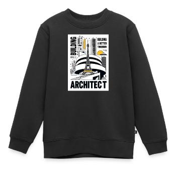 Architect - Sweat Premium enfant bio - noir - Devant - AI Model Kid Female (0cm)