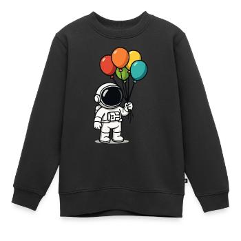 astronaut ballons - Kinder Premium Organic Sweatshirt - Schwarz - Vorne - AI Model Kid Female (0cm)