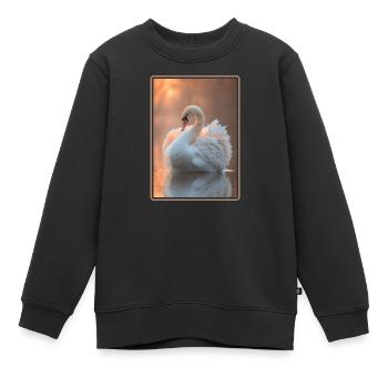 Schwäne Schwan - Kinder Premium Organic Sweatshirt - Schwarz - Vorne - AI Model Kid Female (0cm)