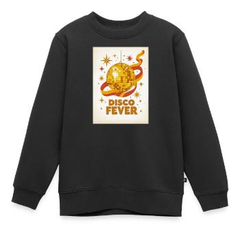 Goldene Discokugel glänzt im Glamour der 70er Jahre - Kinder Premium Organic Sweatshirt - Schwarz - Vorne - AI Model Kid Female (0cm)