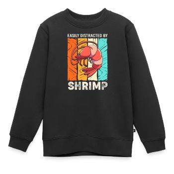 Krabbe Languste Meeresfrüchte Shrimp - Kinder Premium Organic Sweatshirt - Schwarz - Vorne - AI Model Kid Female (0cm)