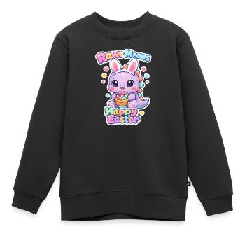 Hasen Kinder Ostern Rawr Dino Happy Easter - Kinder Premium Organic Sweatshirt - Schwarz - Vorne - AI Model Kid Female (0cm)