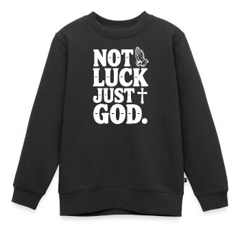 Nicht Glück, nur Gott - Kinder Premium Organic Sweatshirt - Schwarz - Vorne - AI Model Kid Female (0cm)