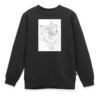 Isolierte Wahnsinn, Schwarz-Weiß-Variante - Kinder Premium Organic Sweatshirt - Schwarz - Vorne - AI Model Kid Female (0cm)