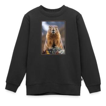 Murmeltiere Murmeltier - Kinder Premium Organic Sweatshirt - Schwarz - Vorne - AI Model Kid Female (0cm)