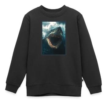 Haie Hai - Kinder Premium Organic Sweatshirt - Schwarz - Vorne - AI Model Kid Female (0cm)