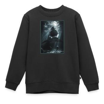 Haie Hai - Kinder Premium Organic Sweatshirt - Schwarz - Vorne - AI Model Kid Female (0cm)