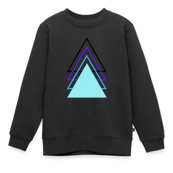 Dreiecke - Kinder Premium Organic Sweatshirt - Schwarz - Vorne - AI Model Kid Female (0cm)