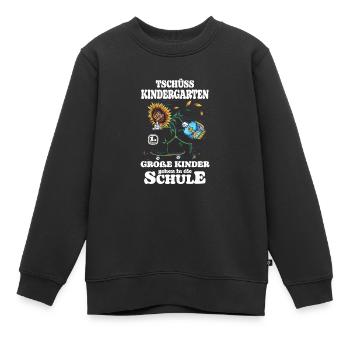 Tschüss Kindergarten ich geh jetzt zur Schule - Kinder Premium Organic Sweatshirt - Schwarz - Vorne - AI Model Kid Female (0cm)