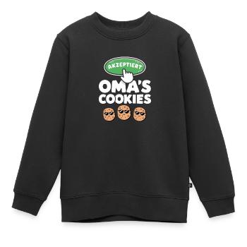 Omas Cookies Akzeptiert Lustiger Spruch Oma - Kinder Premium Organic Sweatshirt - Schwarz - Vorne - AI Model Kid Female (0cm)
