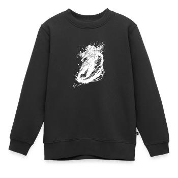 Vintage Astronaut in Unendlichkeit - Kinder Premium Organic Sweatshirt - Schwarz - Vorne - AI Model Kid Female (0cm)