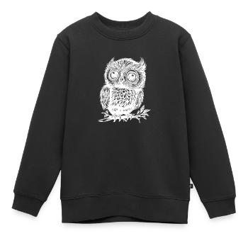 Mignon chouette vintage mignonne - Sweat Premium enfant bio - noir - Devant - AI Model Kid Female (0cm)