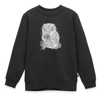 Wald Eule Natur Motiv für Eule Liebhaber - Kinder Premium Organic Sweatshirt - Schwarz - Vorne - AI Model Kid Female (0cm)