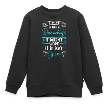 Gleitschirmfliegen Adrenalin Flugzeug Flugsport - Kinder Premium Organic Sweatshirt - Schwarz - Vorne - AI Model Kid Female (0cm)