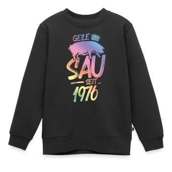 1976 Geile Sau - Kinder Premium Organic Sweatshirt - Schwarz - Vorne - AI Model Kid Female (0cm)