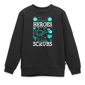 Étude du médecin Plaie d’urgence - Sweat Premium enfant bio - noir - Devant - AI Model Kid Female (0cm)