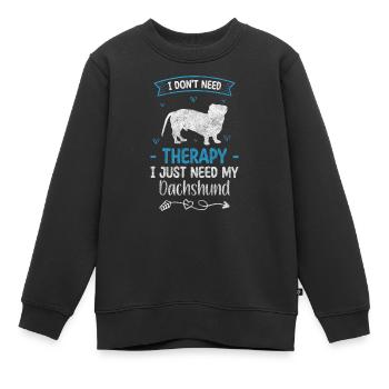 teckel, propriétaire de chien, chien de chasse - Sweat Premium enfant bio - noir - Devant - AI Model Kid Female (0cm)