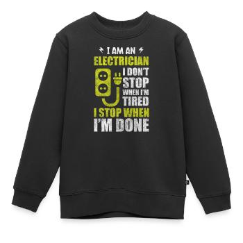 Électricien Craft Tension Lightning - Sweat Premium enfant bio - noir - Devant - AI Model Kid Female (0cm)