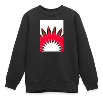 Lace in RED - Kids Premium Organic Sweatshirt - black - Front - AI Model Kid Female (0cm)