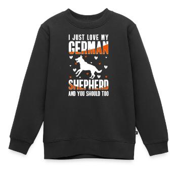 Wachhund Polizeihund Rassehund Deutsch - Kinder Premium Organic Sweatshirt - Schwarz - Vorne - AI Model Kid Female (0cm)