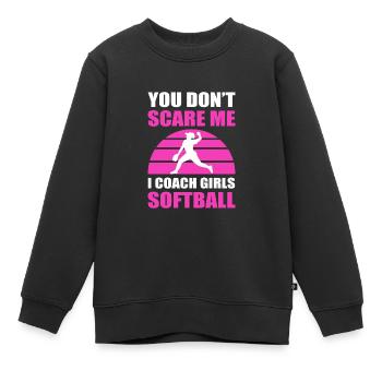 Softball Softball-Spieler - Kinder Premium Organic Sweatshirt - Schwarz - Vorne - AI Model Kid Female (0cm)