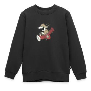 Flughund - Kinder Premium Organic Sweatshirt - Schwarz - Vorne - AI Model Kid Female (0cm)