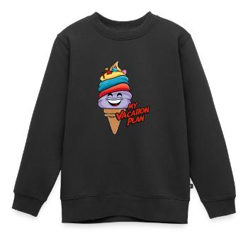 Laughing Ice Cream Cone Funny Ice Cream Design Saying - Kids Premium Organic Sweatshirt - black - Front - AI Model Kid Female (0cm)