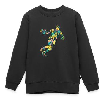 Basket-ball - Sweat Premium enfant bio - noir - Devant - AI Model Kid Female (0cm)