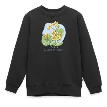 Duck botanical drawing - Kids Premium Organic Sweatshirt - black - Front - AI Model Kid Female (0cm)