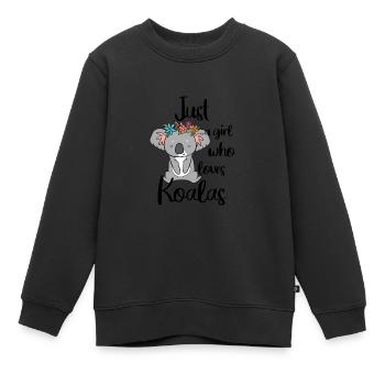Just a girl who loves koalas. - Kids Premium Organic Sweatshirt - black - Front - AI Model Kid Female (0cm)